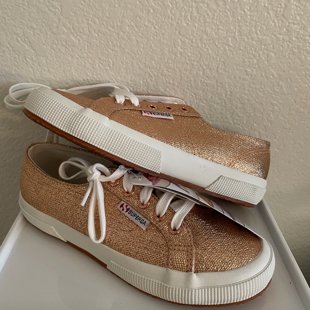 Superga Rose Gold Glitter Sneakers